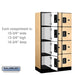 Salsbury 12" Wide Four Tier Designer Wood Locker - 3 Wide - 5 Feet High - 18 Inches Deep - Maple - Black Electronic Locks - Sweatfully