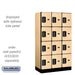 Salsbury 12" Wide Four Tier Designer Wood Locker - 3 Wide - 5 Feet High - 18 Inches Deep - Maple - Black Electronic Locks - Sweatfully