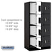 Salsbury 12" Wide Four Tier Designer Wood Locker - 3 Wide - 6 Feet High - 21 Inches Deep - Black - Silver Electronic Locks - Sweatfully