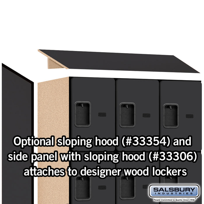 Salsbury 12" Wide Four Tier Designer Wood Locker - 3 Wide - 6 Feet High - 21 Inches Deep - Black - Hasps - Sweatfully