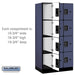 Salsbury 12" Wide Four Tier Designer Wood Locker - 3 Wide - 6 Feet High - 21 Inches Deep - Blue - Black Electronic Locks - Sweatfully