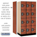 Salsbury 12" Wide Four Tier Designer Wood Locker - 3 Wide - 6 Feet High - 21 Inches Deep - Cherry - Silver Electronic Locks - Sweatfully