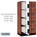 Salsbury 12" Wide Four Tier Designer Wood Locker - 3 Wide - 6 Feet High - 21 Inches Deep - Cherry - Silver Electronic Locks - Sweatfully