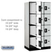 Salsbury 12" Wide Four Tier Designer Wood Locker - 3 Wide - 6 Feet High - 21 Inches Deep - Gray - Silver Resettable Combination Locks - Sweatfully