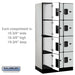 Salsbury 12" Wide Four Tier Designer Wood Locker - 3 Wide - 6 Feet High - 21 Inches Deep - Gray - Hasps - Sweatfully