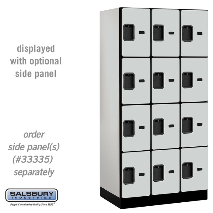 Salsbury 12" Wide Four Tier Designer Wood Locker - 3 Wide - 6 Feet High - 21 Inches Deep - Gray - Hasps - Sweatfully