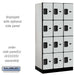 Salsbury 12" Wide Four Tier Designer Wood Locker - 3 Wide - 6 Feet High - 21 Inches Deep - Gray - Hasps - Sweatfully