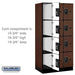 Salsbury 12" Wide Four Tier Designer Wood Locker - 3 Wide - 6 Feet High - 21 Inches Deep - Mahogany - Black Resettable Combination Locks - Sweatfully