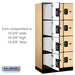 Salsbury 12" Wide Four Tier Designer Wood Locker - 3 Wide - 6 Feet High - 21 Inches Deep - Maple - Black Resettable Combination Locks - Sweatfully