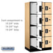Salsbury 12" Wide Four Tier Designer Wood Locker - 3 Wide - 6 Feet High - 21 Inches Deep - Maple - Silver Electronic Locks - Sweatfully