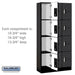 Salsbury 12" Wide Four Tier Designer Wood Locker - 3 Wide - 6 Feet High - 15 Inches Deep - Black - Silver Electronic Locks - Sweatfully