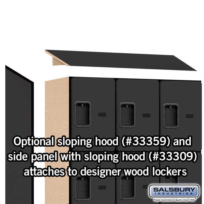 Salsbury 12" Wide Four Tier Designer Wood Locker - 3 Wide - 6 Feet High - 15 Inches Deep - Black - Hasps - Sweatfully