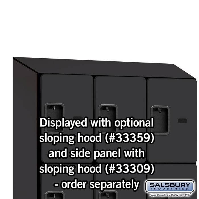 Salsbury 12" Wide Four Tier Designer Wood Locker - 3 Wide - 6 Feet High - 15 Inches Deep - Black - Hasps - Sweatfully