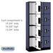 Salsbury 12" Wide Four Tier Designer Wood Locker - 3 Wide - 6 Feet High - 15 Inches Deep - Blue - Silver Electronic Locks - Sweatfully