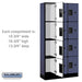Salsbury 12" Wide Four Tier Designer Wood Locker - 3 Wide - 6 Feet High - 15 Inches Deep - Blue - Hasps - Sweatfully