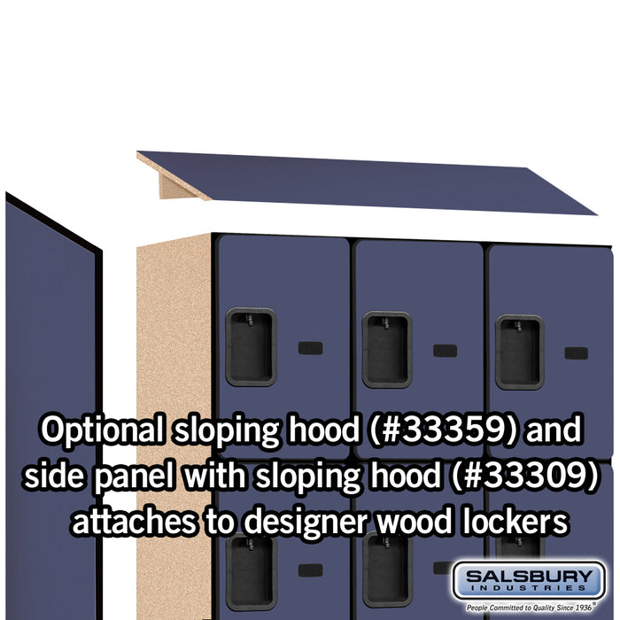 Salsbury 12" Wide Four Tier Designer Wood Locker - 3 Wide - 6 Feet High - 15 Inches Deep - Blue - Hasps - Sweatfully