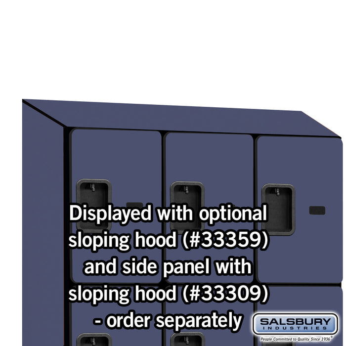 Salsbury 12" Wide Four Tier Designer Wood Locker - 3 Wide - 6 Feet High - 15 Inches Deep - Blue - Hasps - Sweatfully