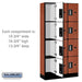 Salsbury 12" Wide Four Tier Designer Wood Locker - 3 Wide - 6 Feet High - 15 Inches Deep - Cherry - Silver Electronic Locks - Sweatfully