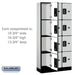 Salsbury 12" Wide Four Tier Designer Wood Locker - 3 Wide - 6 Feet High - 15 Inches Deep - Gray - Black Electronic Locks - Sweatfully