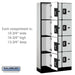 Salsbury 12" Wide Four Tier Designer Wood Locker - 3 Wide - 6 Feet High - 15 Inches Deep - Gray - Silver Resettable Combination Locks - Sweatfully