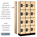 Salsbury 12" Wide Four Tier Designer Wood Locker - 3 Wide - 6 Feet High - 15 Inches Deep - Maple - Silver Resettable Combination Locks - Sweatfully