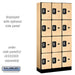 Salsbury 12" Wide Four Tier Designer Wood Locker - 3 Wide - 6 Feet High - 15 Inches Deep - Maple - Silver Resettable Combination Locks - Sweatfully