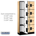 Salsbury 12" Wide Four Tier Designer Wood Locker - 3 Wide - 6 Feet High - 15 Inches Deep - Maple - Hasps - Sweatfully