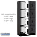 Salsbury 12" Wide Four Tier Designer Wood Locker - 3 Wide - 6 Feet High - 18 Inches Deep - Black - Black Electronic Locks - Sweatfully