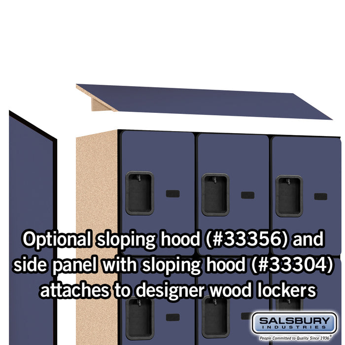 Salsbury 12" Wide Four Tier Designer Wood Locker - 3 Wide - 6 Feet High - 18 Inches Deep - Blue - Hasps - Sweatfully