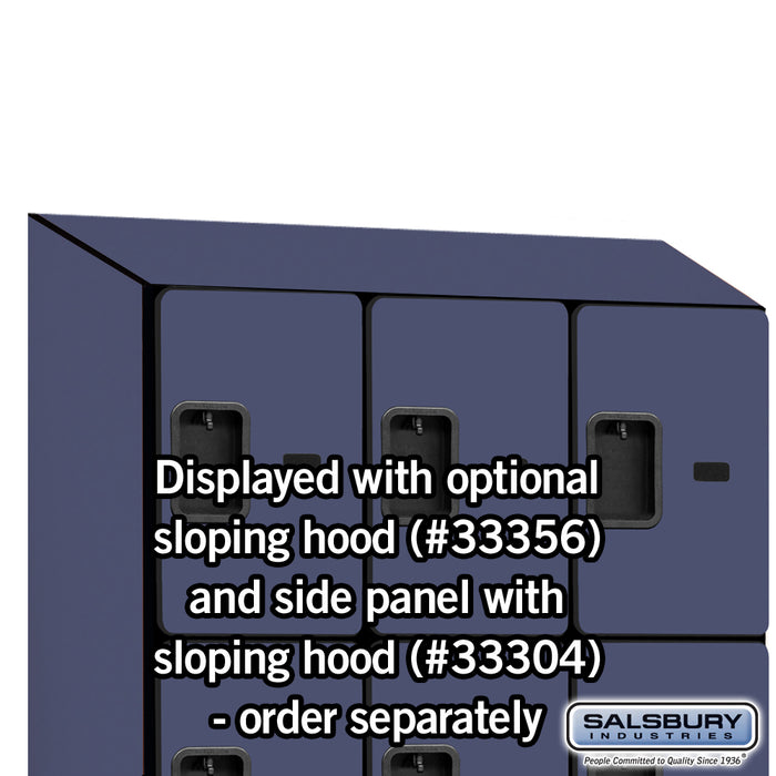 Salsbury 12" Wide Four Tier Designer Wood Locker - 3 Wide - 6 Feet High - 18 Inches Deep - Blue - Hasps - Sweatfully