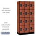 Salsbury 12" Wide Four Tier Designer Wood Locker - 3 Wide - 6 Feet High - 18 Inches Deep - Cherry - Silver Electronic Locks - Sweatfully