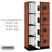 Salsbury 12" Wide Four Tier Designer Wood Locker - 3 Wide - 6 Feet High - 18 Inches Deep - Cherry - Hasps - Sweatfully