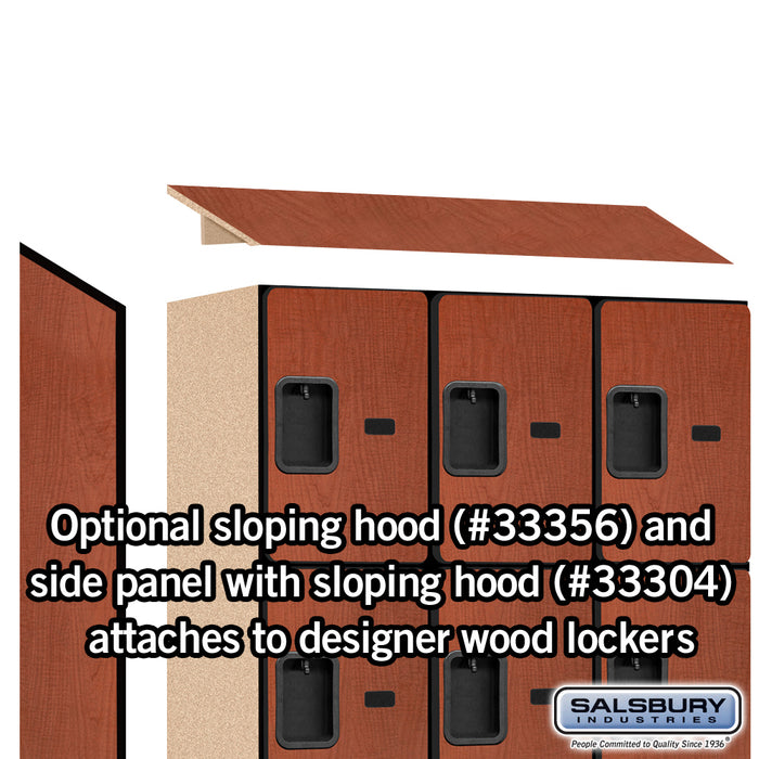 Salsbury 12" Wide Four Tier Designer Wood Locker - 3 Wide - 6 Feet High - 18 Inches Deep - Cherry - Hasps - Sweatfully