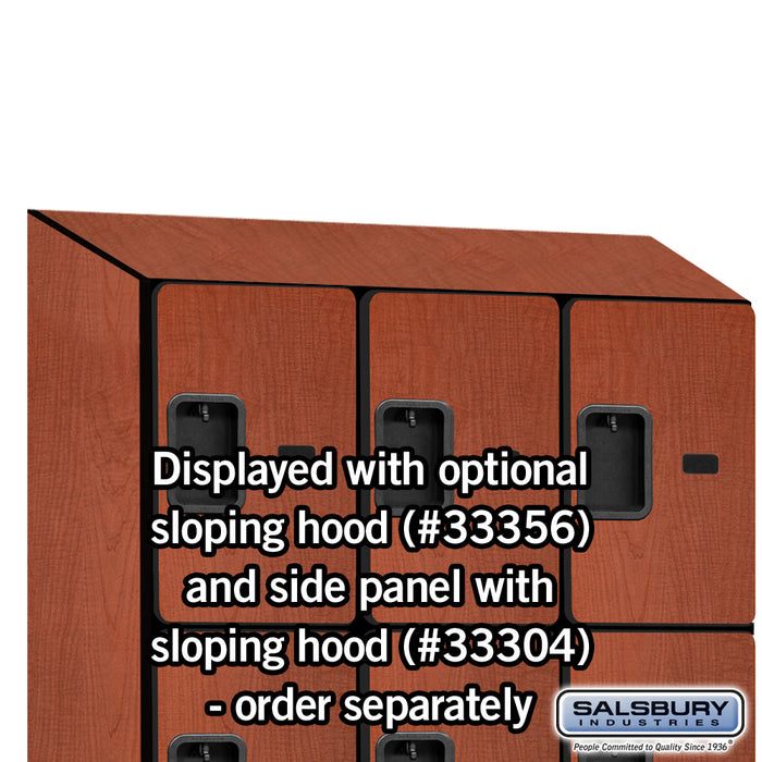 Salsbury 12" Wide Four Tier Designer Wood Locker - 3 Wide - 6 Feet High - 18 Inches Deep - Cherry - Hasps - Sweatfully