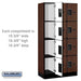 Salsbury 12" Wide Four Tier Designer Wood Locker - 3 Wide - 6 Feet High - 18 Inches Deep - Mahogany - Hasps - Sweatfully