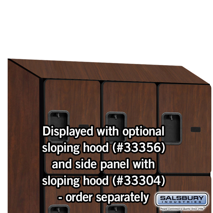 Salsbury 12" Wide Four Tier Designer Wood Locker - 3 Wide - 6 Feet High - 18 Inches Deep - Mahogany - Hasps - Sweatfully