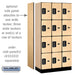 Salsbury 12" Wide Four Tier Designer Wood Locker - 3 Wide - 6 Feet High - 18 Inches Deep - Maple - Black Electronic Locks - Sweatfully