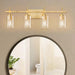 Jasper Black & Gold Clear Glass 4-Light Bathroom Vanity Light - Sweatfully