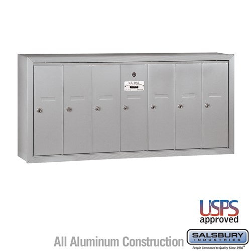 Salsbury Vertical Mailbox - 7 Doors - Aluminum - Surface Mounted - USPS Access - Sweatfully