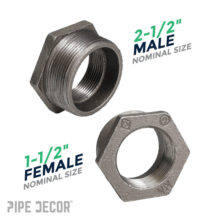 2 1/2 in. x 1 1/2 in. Black Bushing - Sweatfully