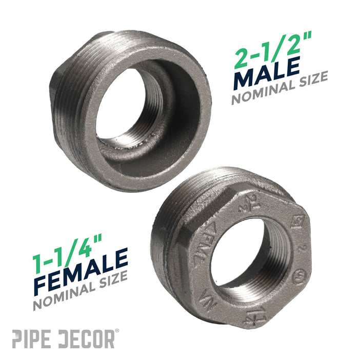 2 1/2 in. x 1 1/4 in. Black Bushing - Sweatfully