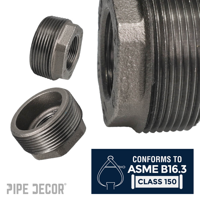 2 1/2 in. x 1 1/4 in. Black Bushing - Sweatfully