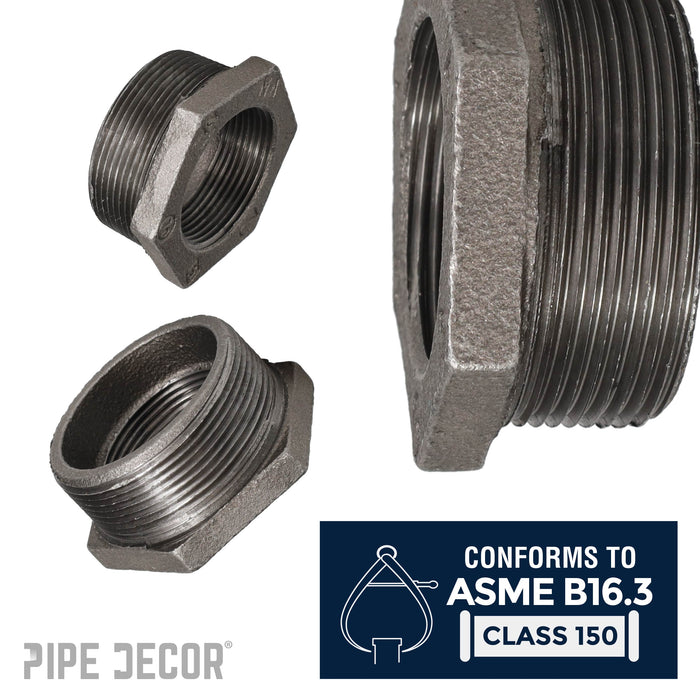 2 1/2 in. x 2 in. Black Bushing - Sweatfully
