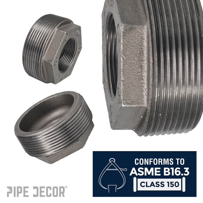3 in. x 1 1/2 in. Black Bushing - Sweatfully