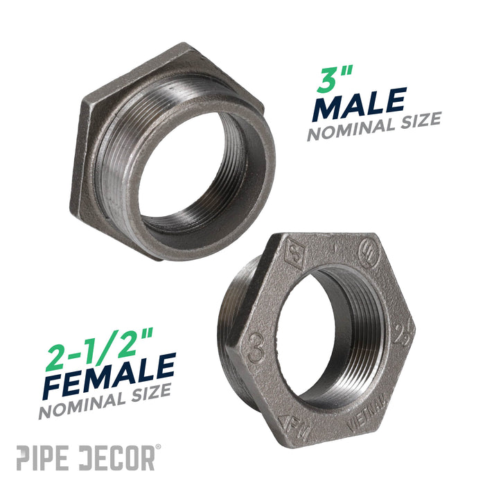 3 in. x 2 1/2 in. Black Bushing - Sweatfully