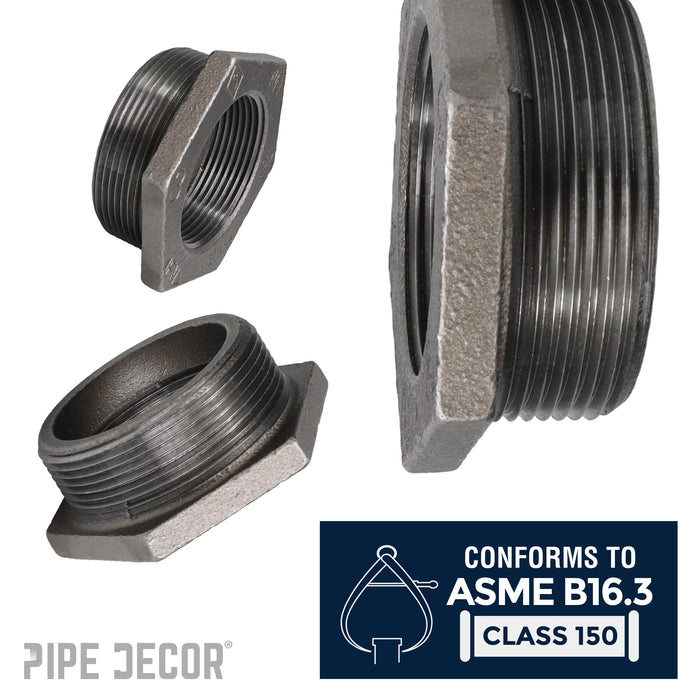 3 in. x 2 1/2 in. Black Bushing - Sweatfully