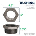 3 in. x 2 in. Black Bushing - Sweatfully