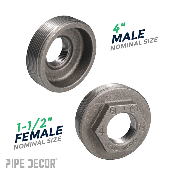 4 in. x 1 1/2 in. Black Bushing - Sweatfully