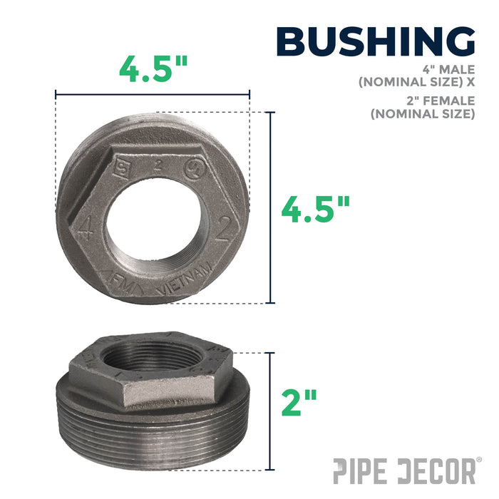 4 in. x 2 in. Black Bushing - Sweatfully