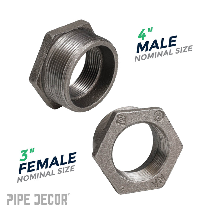 4 in. x 3 in. Black Bushing - Sweatfully